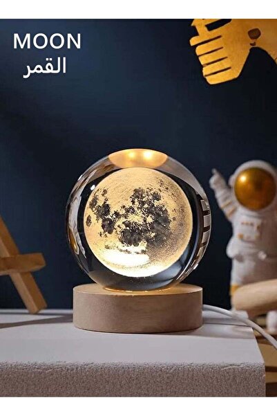 Bukela مصباح ليلي على شكل كرة بلورية مضيئة ثلاثية الأبعاد - مصباح زخرفي للأطف...