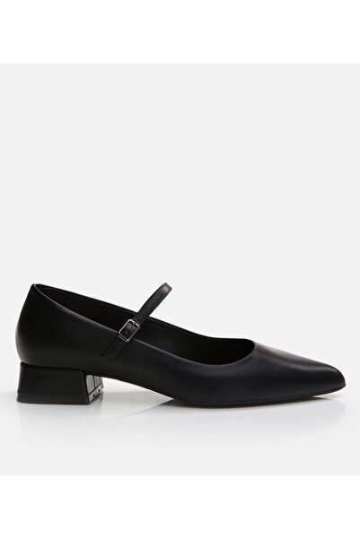 Hotiç Women's Leather Mary Jane Black Thick Heel