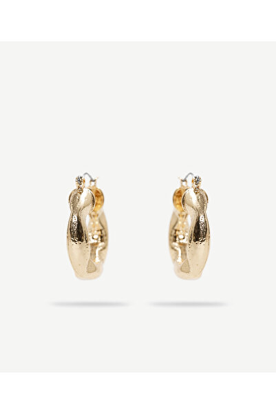 Yargıcı Asimetrik Formlu Gold Küpe