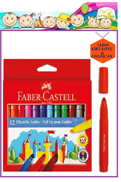 Faber Castel 12 قطعة من أقلام الفيلزستيفتي جامبو