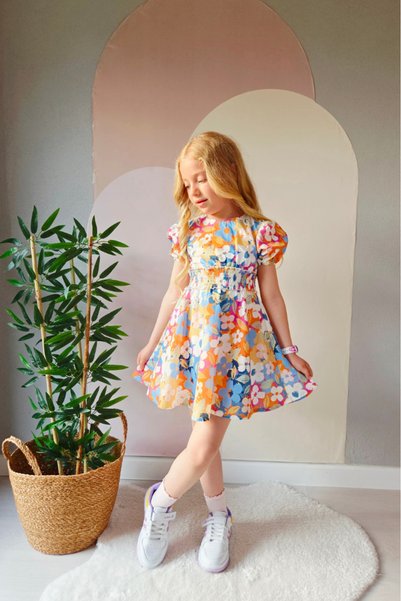 minojoy Nova Girl's Floral Patterned Dress