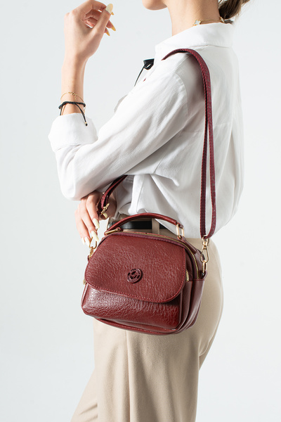 By Hakan Tn-101 Women's Shoulder Bag Handbag Crossbody Bag Burgundy