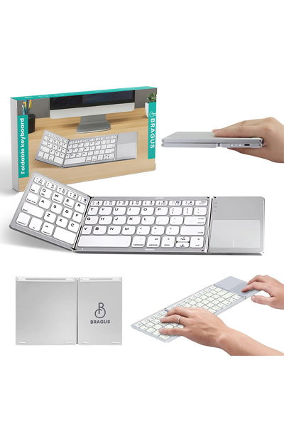 BRAGUS Tastatura pliabila ultra-subtire, touchpad, wireless si compatibila cu...