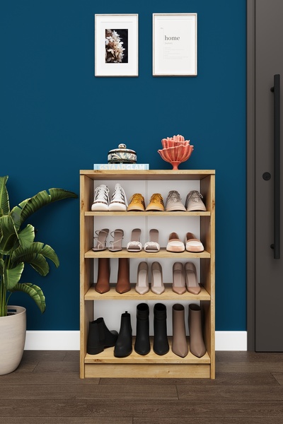 asratrend Modern 4 Katlı Raflı Ayakkabılık %100 MDF Çok Amaçlı Düzenleyici A31