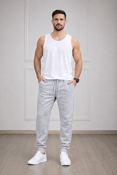 Relax family xf Šedé pánské tepláky Jogger Skinny Leg Cotton Slim Fit
