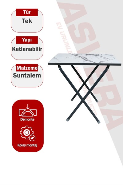 ASVERA Elmas Serisi - 40x60 Katlanabilir Masa – Suntalem, Pratik ve Yer Kapla...