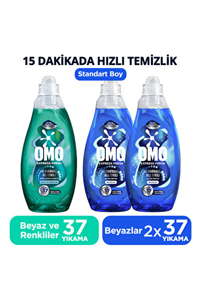 Omo Express Fresh Ultra Beyaz Sıvı Deterjan 1480ml x2 Kötü Koku Karşıtı Beyaz...