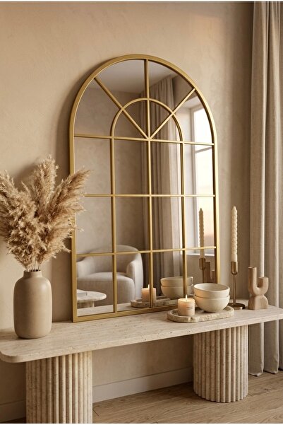 Marsah Home Ravel Arched Window Mirror 120x80 Cm Gold