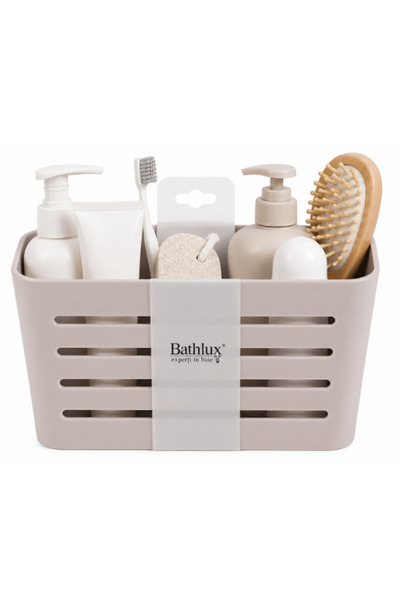 OEM Suport organizator baie Bathlux, autoadeziv, 12 x 18,5 x 9 cm - Nude