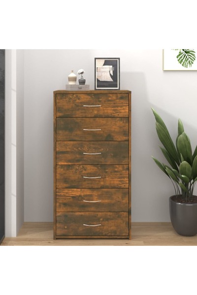 Concept Servantă cu 6 sertare, stejar fumuriu, 50x34x96 cm, lemn