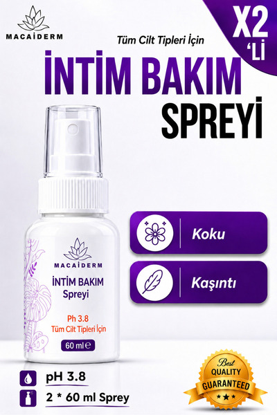Macaiderm 2'li Genital Bölge,İntim Bölge Hijyen ve İntim Sprey Hassas Bölge G...