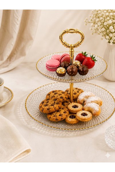 SUNUMCU Sigma Home Luxury 2-Tier Cookie Holder - Modern Kitchen and Tableware...