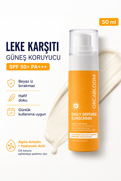 Orca Bloom Daily Defense Yüz Güneş Kremi SPF50+ Leke Karşıtı, 50 ml
