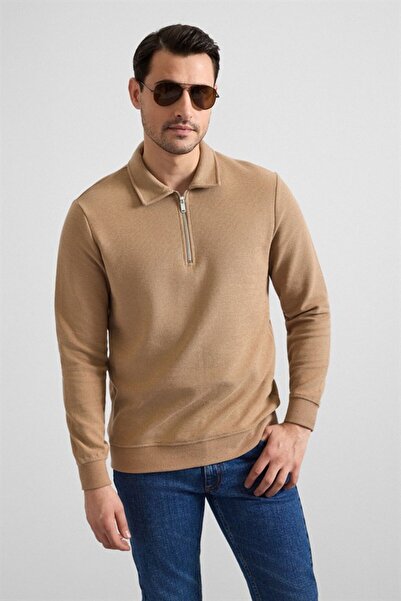 SÜVARİ Kiremit Regular Düz Yarım Balıkçı Yaka Sweatshirt