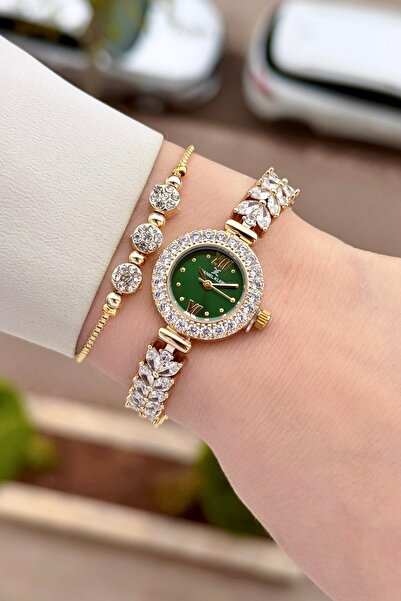 Daniel Klein Dial Green Cord Gold Color 22.5 mm Wedding Dress Model Women's W...