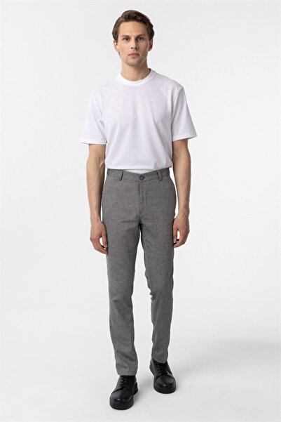 SÜVARİ Siyah Regular Armürlü Pantolon