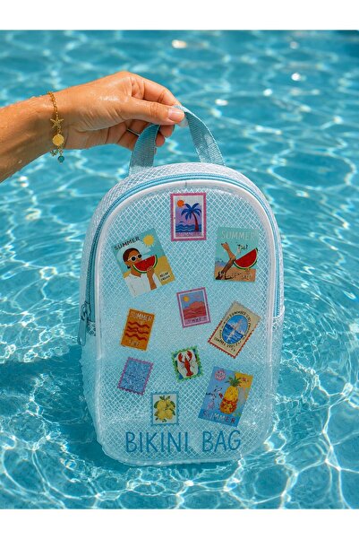 4nio ŞEFFAF BİKİNİ ÇANTASI BIKINI BAG TASARIMLI SU GEÇİRMEZ PVC ÇANTA