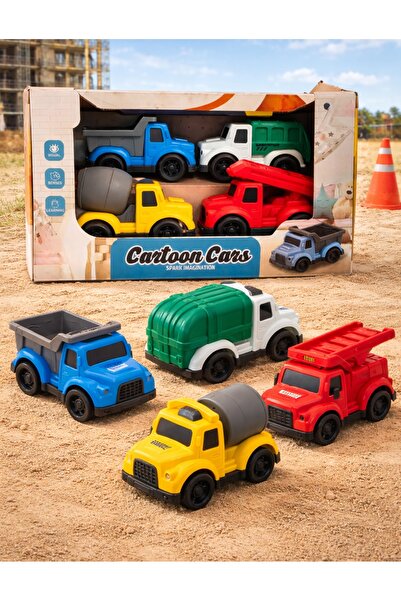 Generic Kids Construction Truck Toy Set - Cartoon Engineering Vehicles Playse...