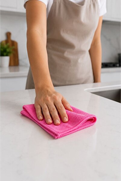 SİLVER HOME Mikrofiber 40x40cm Temizlik Bezi - Pembe