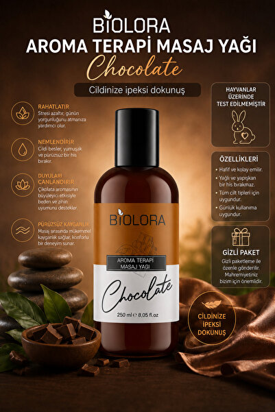 Biolora Çikolata Aromaterapi Vücut Masaj & Spa Yağı 250ml.