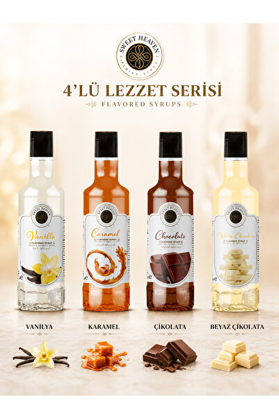 Sweet Heaven 4'lü Karışık Kahve Ve Kokteyl Şurubu 4x110ml (BEYAZ ÇİKOLATA ,KA...
