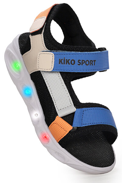 Kiko Kids Tisu Işıklı Erkek Çocuk Cırtlı Sandalet Ayakkabı