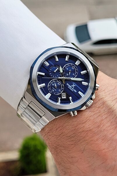 Daniel Klein Kadranı Lacivert Kordonu Silver Renk 24 Ay Garantili 41 Mm Göste...