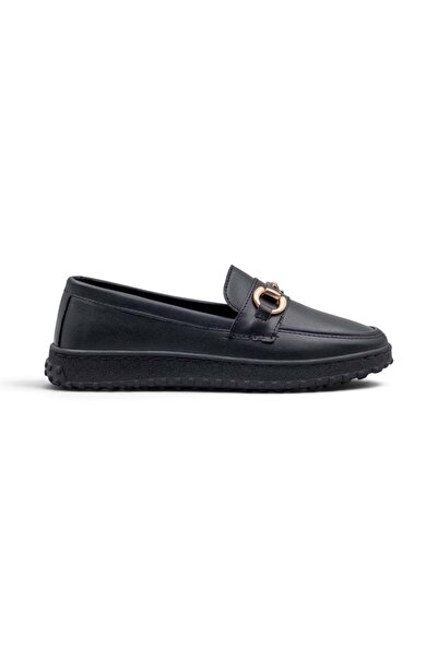 Ayzen 1091 Women's Loafer Shoes with Buckle Detail