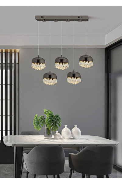 Apliqa GEMMA PLATİN 5Lİ 47 WATT SIRALI LED AVİZE