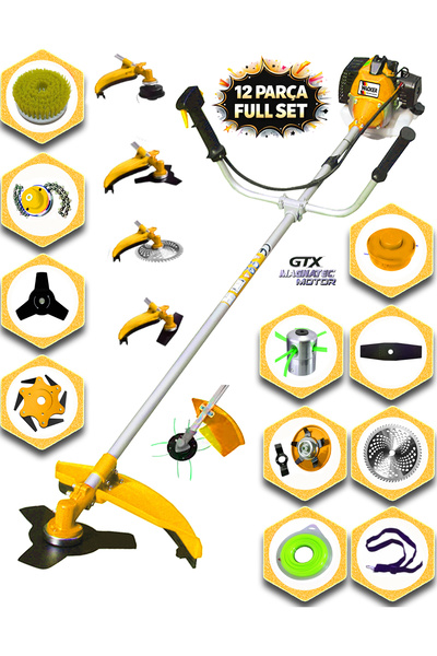 Wacker Pro Germany WS-5900 FULL Set 8 İn 1 Yan Tipi Benzinli Motorlu Ot Çalı ...