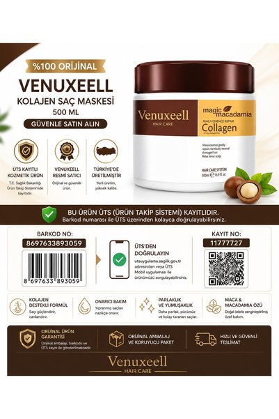 Venuxeell Hair Mask Repairing Hair Mask for Damaged and Damaged Hair