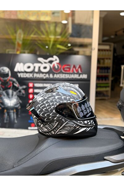 MTS M-801-SNAKE Draglax Grey Full Face Kask