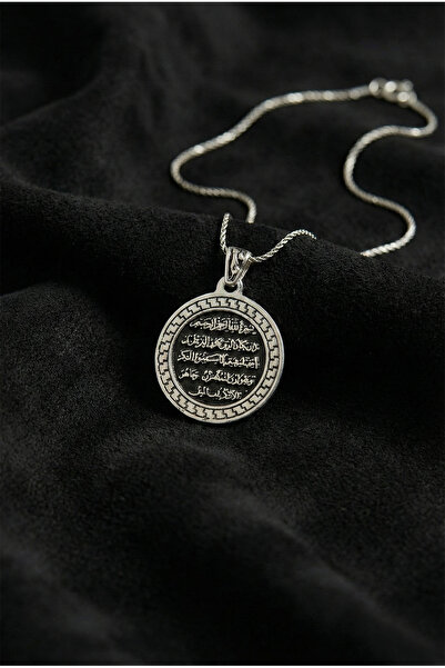 Roza Silver 925 Ayar Otantik Ayet El Kursi Gümüş Kolye
