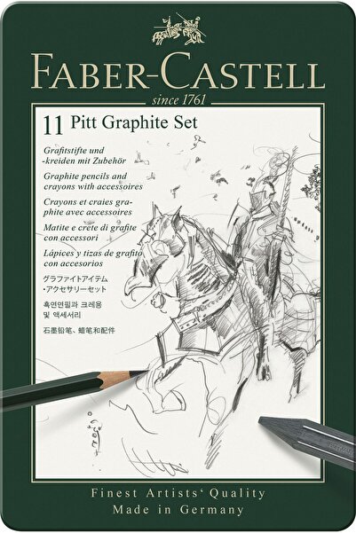Faber Castell PITT MONOCHROME GRAPHITE SET 11 PCS FABER-CASTELL