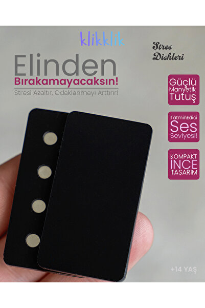 Klikklik Siyah Stres Diskleri Fidget