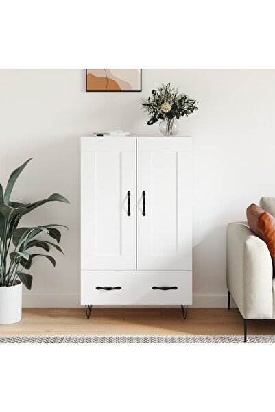 Concept Dulap înalt, alb, 69,5x31x115 cm, lemn prelucrat