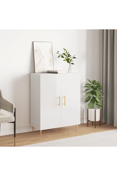 Concept Servantă, alb extralucios, 69,5x34x90 cm, lemn compozit