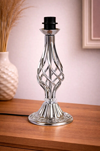 Nettenevime Incili Lampshade Base Silver Twisted Model
