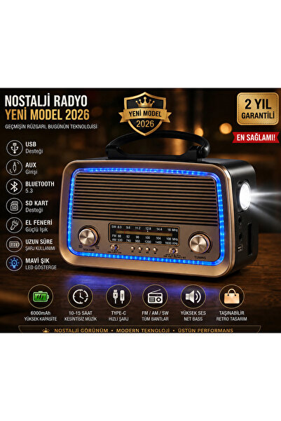 SUPER JVS 301 Eskitme Nostalji Tasarımlı Bluetoothlu Nostalji Radyo Fm-Sd Kar...