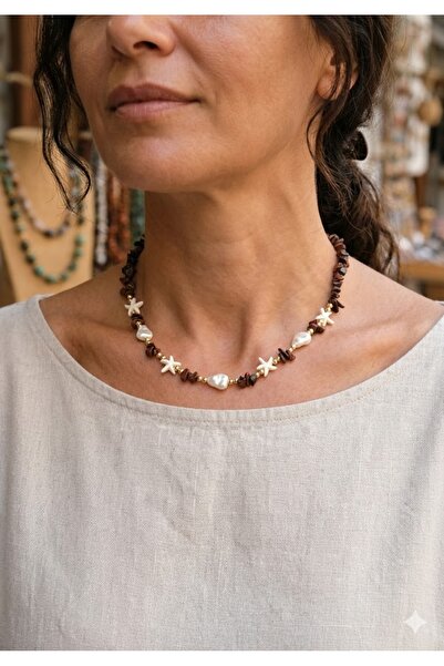 Sualp Zenraaksesuar Brown Obsidian Natural Stone Necklace Effective for the M...