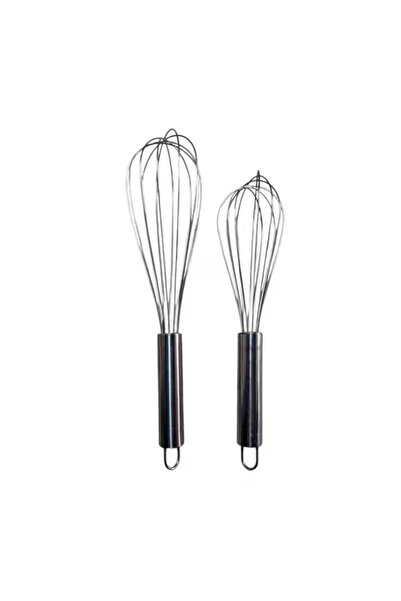 MyBru Paslanmaz Çelik Metal Saplı El Çırpıcısı 2'li Set (Blender)