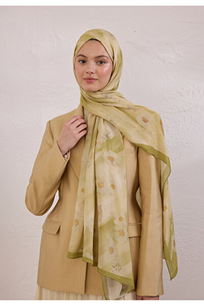 Freshscarfs Soft Daısy Desen Rami Şal Adaçayı