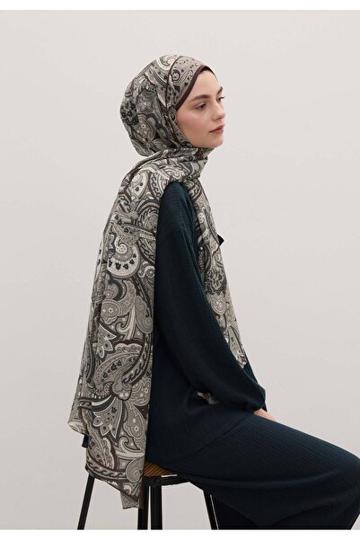 Freshscarfs Καφέ σάλι με σχέδιο Σιάρα