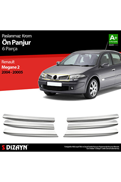 S Dizayn S-Dizayn Renault Megane 2 Krom Ön Panjur 6 Prç 2004-2005 7012180