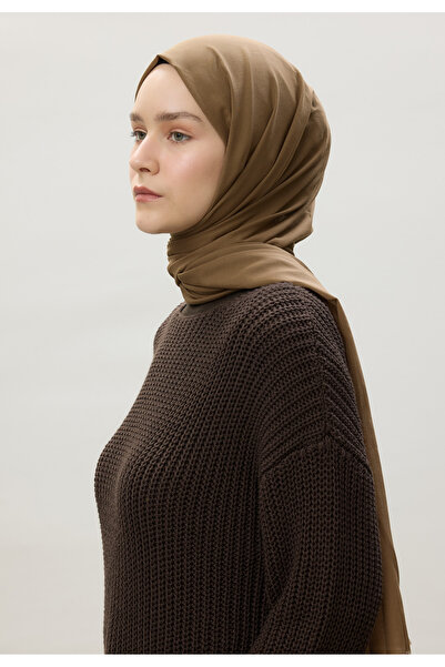 Freshscarfs İnce Pamuk Vual Şal Sütlü Kahve