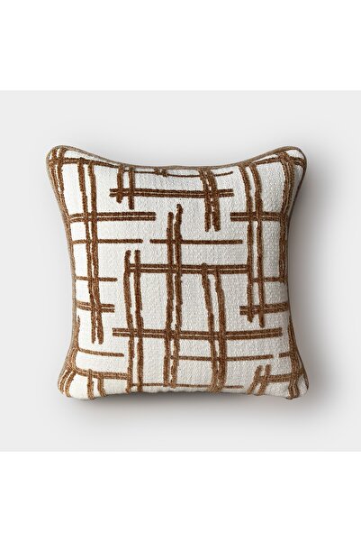 Lidoma Home "Grid" Desenli Kırlent Kılıfı - 45x45 - Kiremit