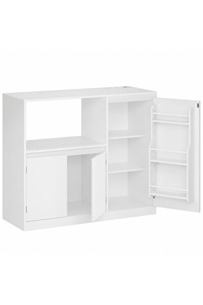 SERSIMO VASAGLE Kitchen Cabinet with Microwave Oven Shelf, Open Compartment, ...