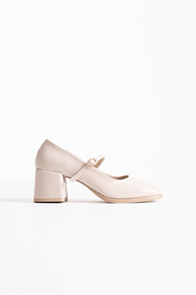 Generic Brand Beige leather women's high heeled shoe tr02ms02d