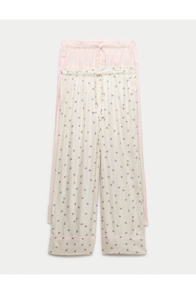 Marks & Spencer 2’li Twill Geniş Paça Pijama Altı