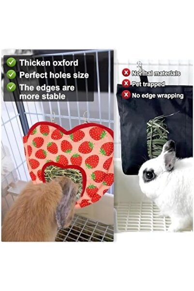 Arabest Rabbit Hay Feeder Bag, Guinea Pig Bunny Hay Holder for Cage, Lightwei...